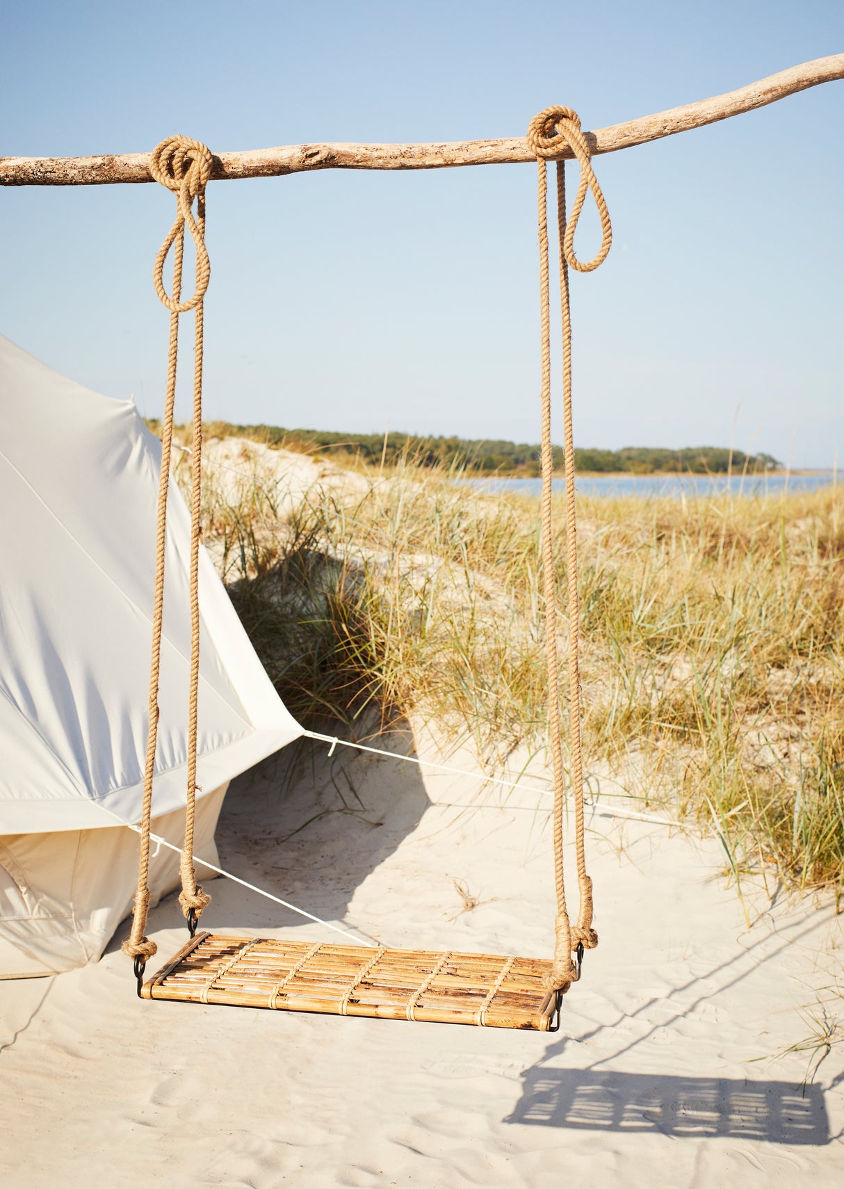 Madam Stoltz Bambusgunga Natur, svart 74x37x160 cm