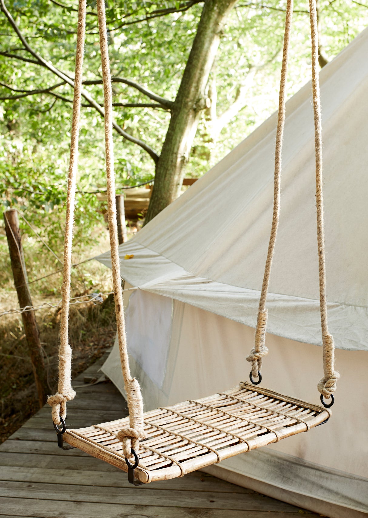 Madam Stoltz Bambusgunga Natur, svart 74x37x160 cm